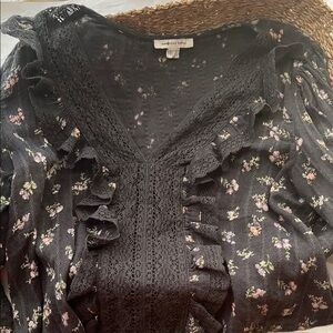 Floral Black Lace Top